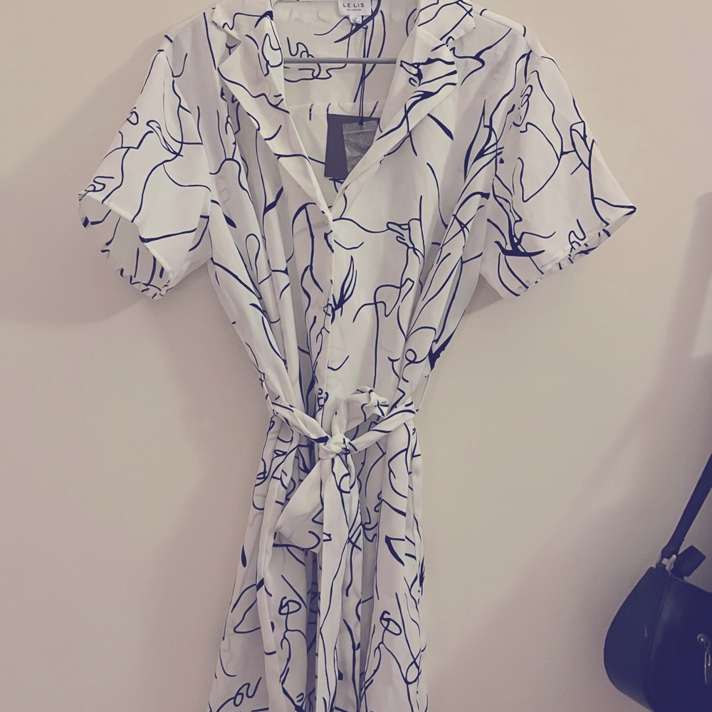 Abstract Print Shirt Dress